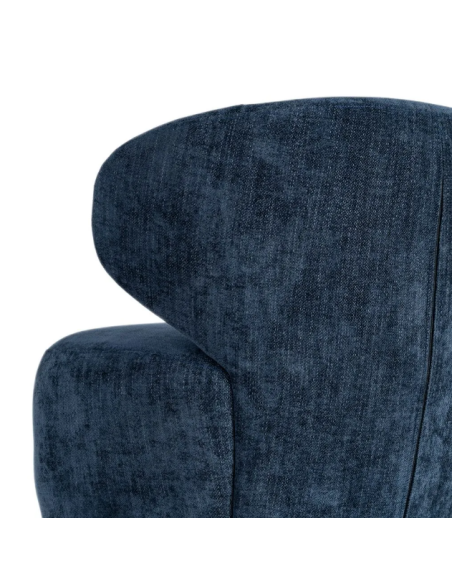 Fauteuil Pivotant Bleu en Tissu – Design Arrondi
