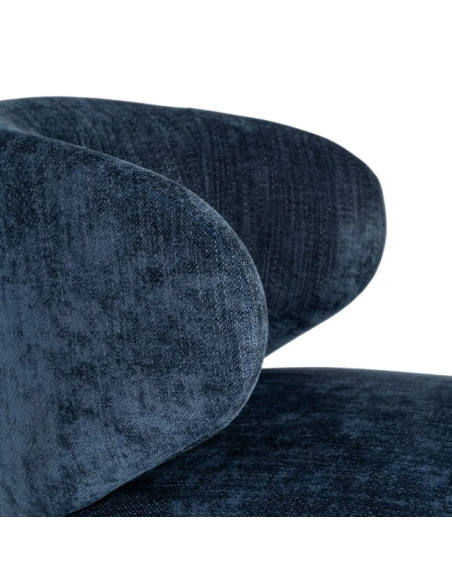 Fauteuil Pivotant Bleu en Tissu – Design Arrondi
