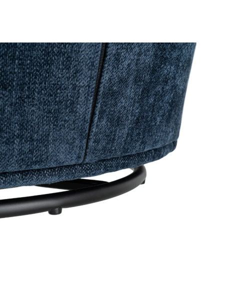 Fauteuil Pivotant Bleu en Tissu – Design Arrondi