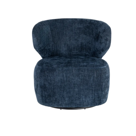 Fauteuil Pivotant Bleu en Tissu –...