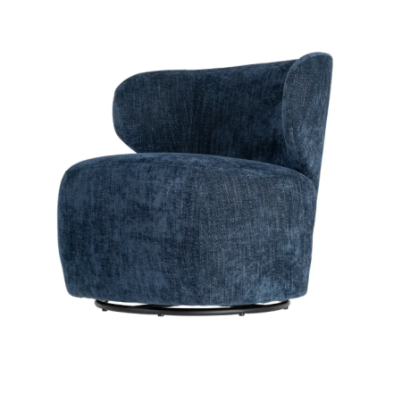 Fauteuil Pivotant Bleu en Tissu –...
