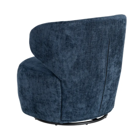 Fauteuil Pivotant Bleu en Tissu –...