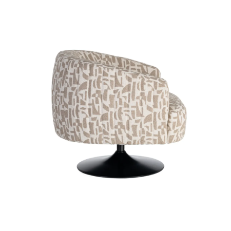 Fauteuil Pivotant Crème et Beige à...