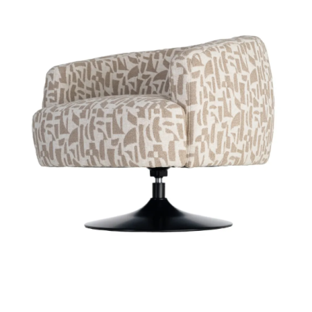 Fauteuil Pivotant Crème et Beige à...