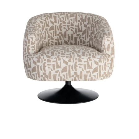 Fauteuil Pivotant Crème et Beige à...