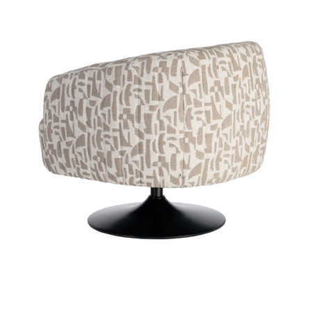 Fauteuil Pivotant Crème et Beige à...