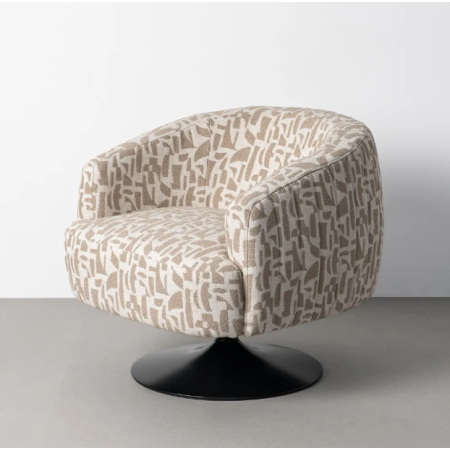 Fauteuil Pivotant Crème et Beige à...
