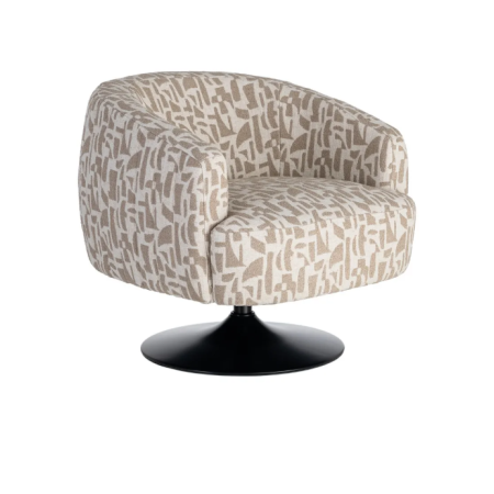 Fauteuil Pivotant Crème et Beige à...