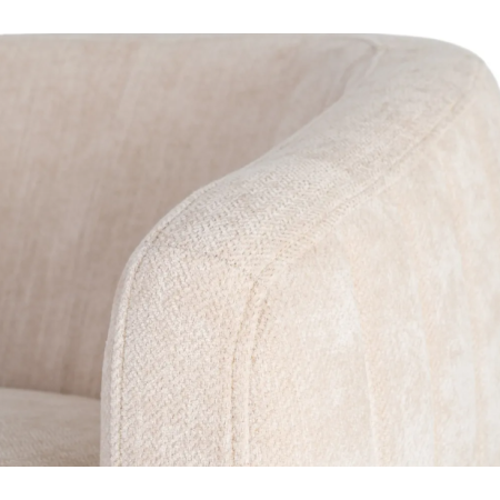 Fauteuil Pivotant Crème en Tissu –...