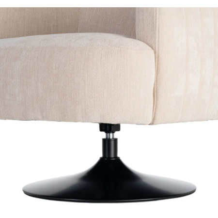 Fauteuil Pivotant Crème en Tissu –...