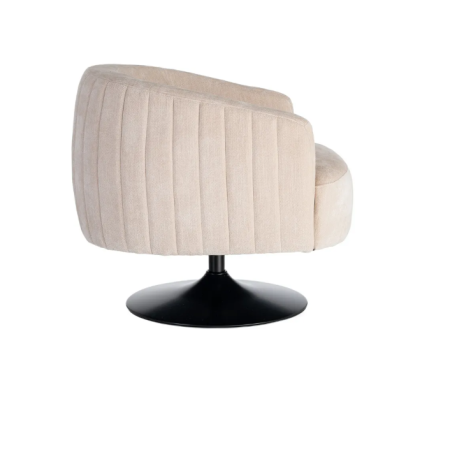 Fauteuil Pivotant Crème en Tissu –...
