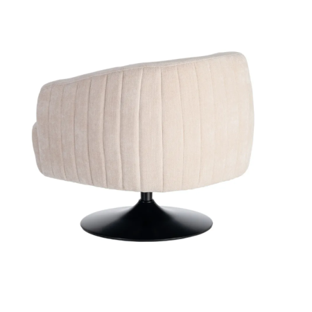 Fauteuil Pivotant Crème en Tissu –...
