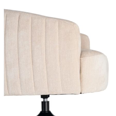 Fauteuil Pivotant Crème en Tissu –...