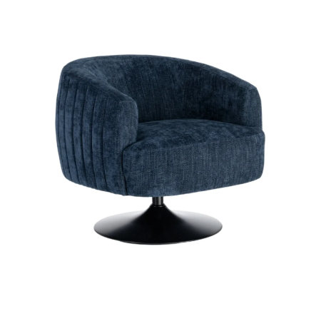 Fauteuil Pivotant Bleu en Tissu –...