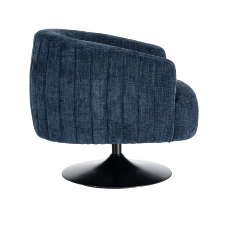 Fauteuil Pivotant Bleu en Tissu –...