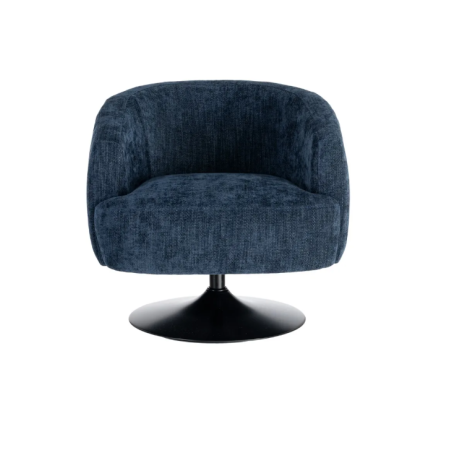 Fauteuil Pivotant Bleu en Tissu –...