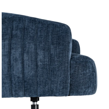 Fauteuil Pivotant Bleu en Tissu –...