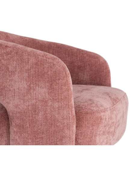 Fauteuil Pivotant Rose en Tissu – Piètement Conique