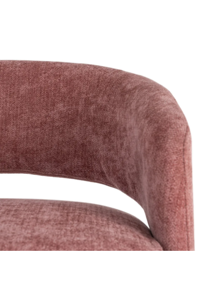 Fauteuil Pivotant Rose en Tissu – Piètement Conique