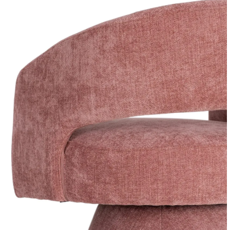 Fauteuil Pivotant Rose en Tissu –...