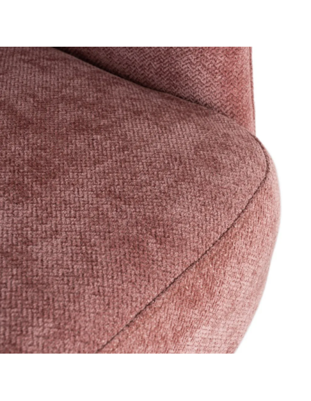 Fauteuil Pivotant Rose en Tissu – Piètement Conique