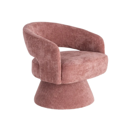 Fauteuil Pivotant Rose en Tissu –...