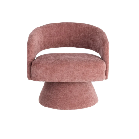 Fauteuil Pivotant Rose en Tissu –...