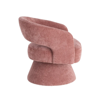 Fauteuil Pivotant Rose en Tissu –...