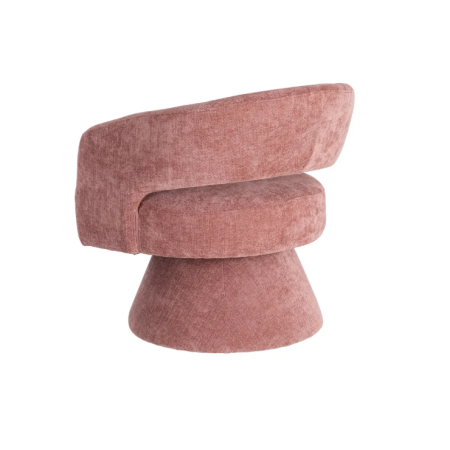 Fauteuil Pivotant Rose en Tissu –...