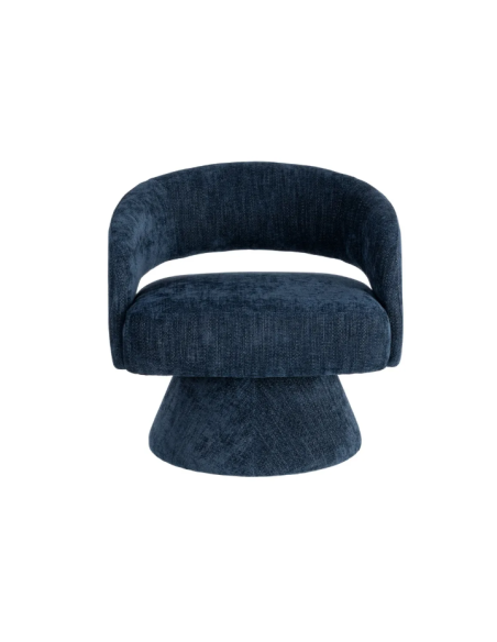 Fauteuil Pivotant Bleu en Tissu – Piètement Conique