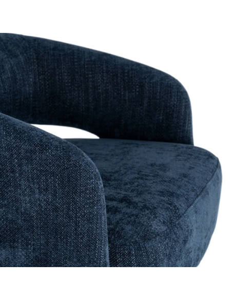 Fauteuil Pivotant Bleu en Tissu – Piètement Conique