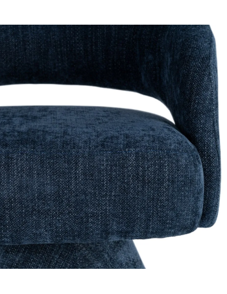Fauteuil Pivotant Bleu en Tissu – Piètement Conique