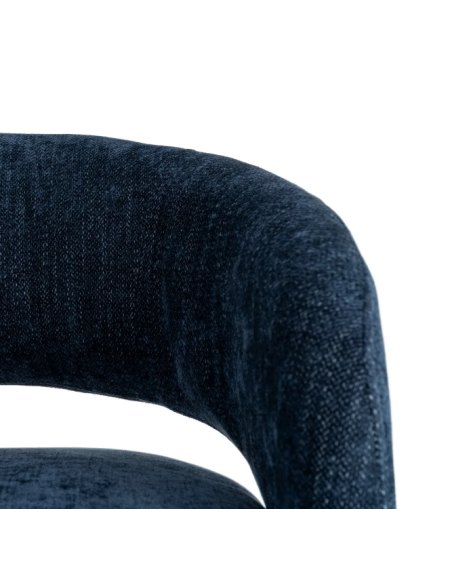 Fauteuil Pivotant Bleu en Tissu – Piètement Conique