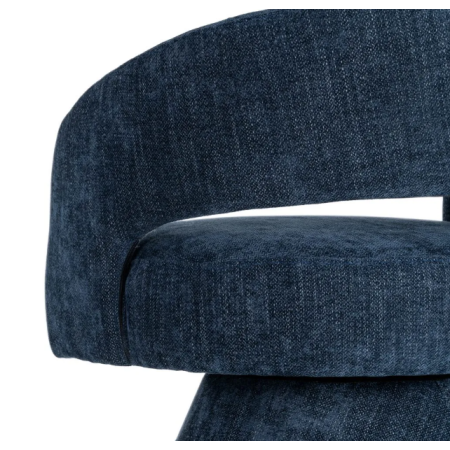 Fauteuil Pivotant Bleu en Tissu –...