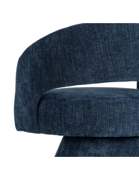 Fauteuil Pivotant Bleu en Tissu – Piètement Conique