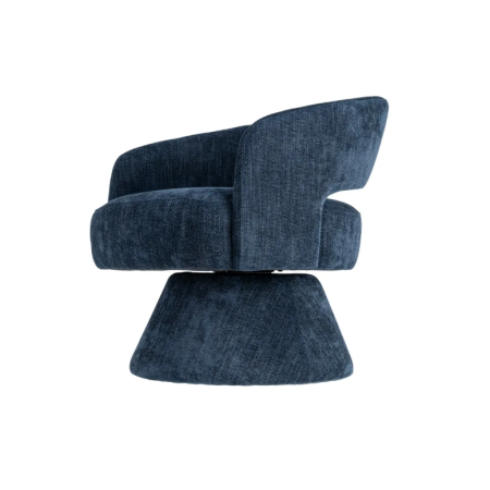 Fauteuil Pivotant Bleu en Tissu –...
