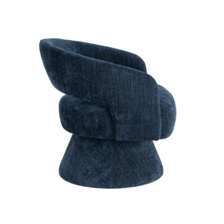 Fauteuil Pivotant Bleu en Tissu –...