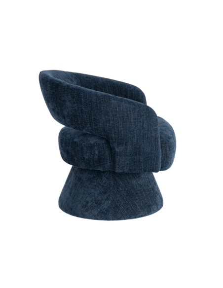 Fauteuil Pivotant Bleu en Tissu – Piètement Conique