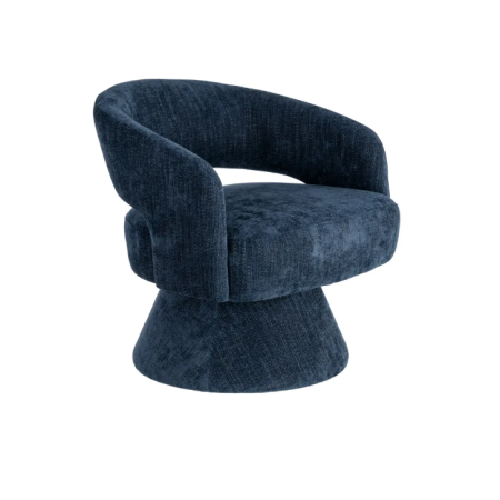 Fauteuil Pivotant Bleu en Tissu –...
