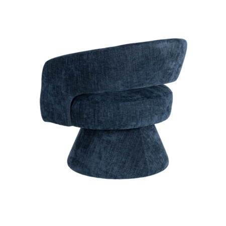 Fauteuil Pivotant Bleu en Tissu –...