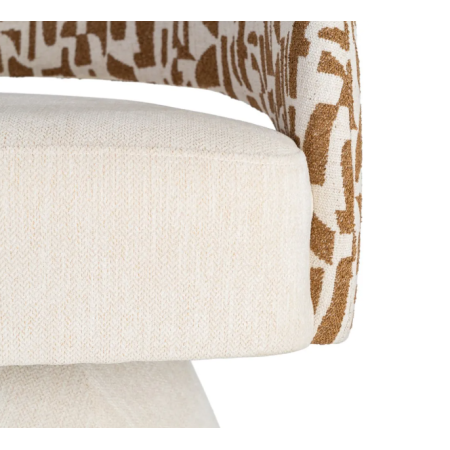 Fauteuil Pivotant Crème et Ocre en...