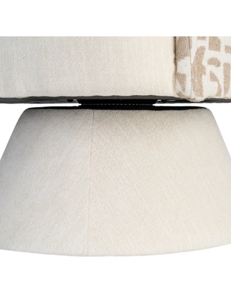 Fauteuil Pivotant Crème et Beige en Tissu – Piètement Conique
