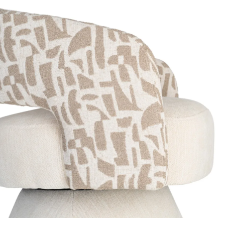 Fauteuil Pivotant Crème et Beige en...