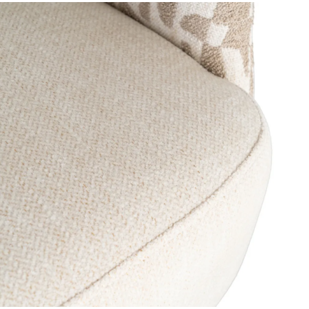 Fauteuil Pivotant Crème et Beige en...