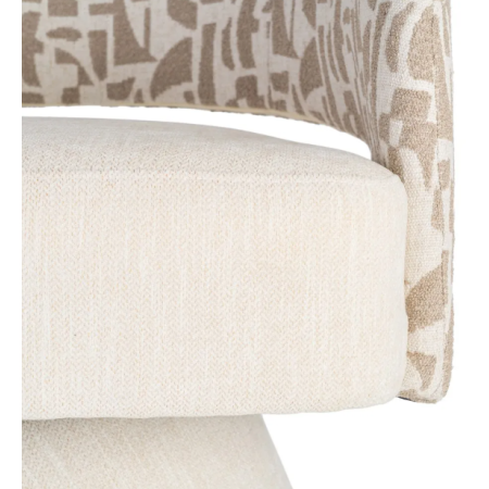 Fauteuil Pivotant Crème et Beige en...