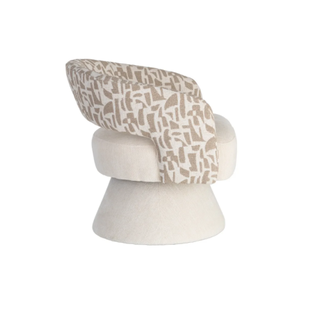 Fauteuil Pivotant Crème et Beige en...