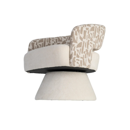 Fauteuil Pivotant Crème et Beige en...