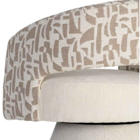 Fauteuil Pivotant Crème et Beige en...