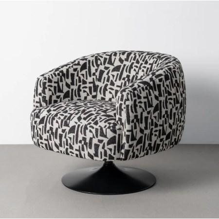 Fauteuil Pivotant Noir et Blanc à...