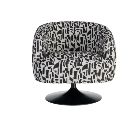 Fauteuil Pivotant Noir et Blanc à...